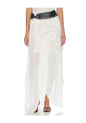 KETTEL ATELIER Kita Crochet Belt Short in Black,White.