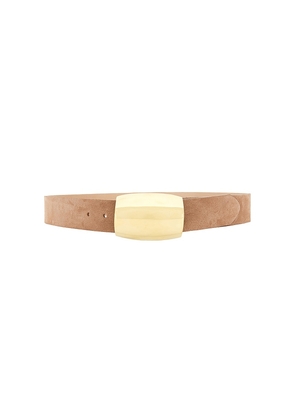 L'AGENCE Milou Domed Suede Belt in Tan. Size XS. Also in S, M, L.