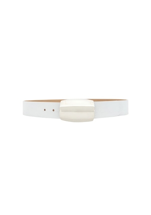 L'AGENCE Milou Domed Belt in White Croc Embossed in White. Size XS. Also in S, M, L.