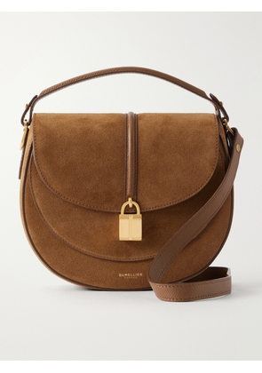 DeMellier - The Sienna Saddle Leather-trimmed Suede Shoulder Bag - Brown - One size