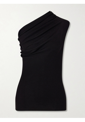 Rick Owens - Athena One-shoulder Ribbed-knit Wool Top - Black - small,medium,large,x large,xx large