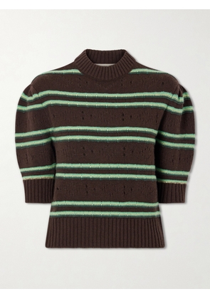 Marni - Cropped Striped Open-knit Cashmere Sweater - Brown - IT38,IT40,IT42,IT44,IT46