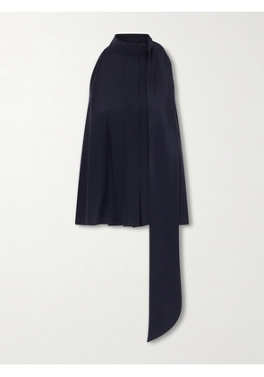 Max Mara - Draped Pleated Silk Blouse - Blue - UK 2,UK 4,UK 6,UK 8,UK 10,UK 12,UK 14,UK 16,UK 18