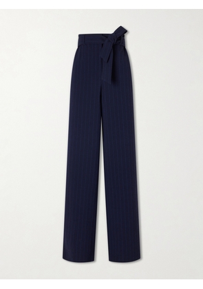 Max Mara - Striped Seersucker Virgin Wool-blend Pants - Blue - UK 2,UK 4,UK 6,UK 8,UK 10,UK 12,UK 14,UK 16,UK 18