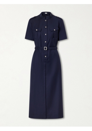 MCQUEEN - Police Belted Pleated Midi Dress - Blue - IT38,IT40,IT42,IT44