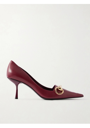Gucci - Horsebit-embellished Leather Pumps - Burgundy - IT36,IT36.5,IT37,IT37.5,IT38,IT39,IT39.5,IT40.5,IT41