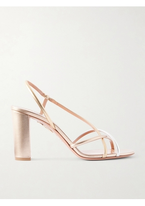 Aquazzura - Horizon 85 Leather Sandals - Gold - IT35,IT36,IT36.5,IT37,IT37.5,IT38,IT38.5,IT39,IT39.5,IT40,IT40.5,IT41,IT41.5,IT42