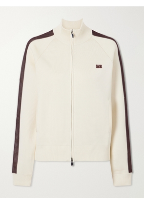 Wales Bonner - Tide Logo-embroidered Knitted Jacket - Neutrals - xx small,x small,small,medium,large,x large