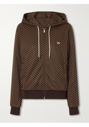 Wales Bonner - Logo-embroidered Jacquard-knit Zip-up Hoodie - Brown - x small,small,medium,large,x large
