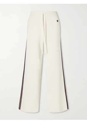 Wales Bonner - Tide Logo-embroidered Knitted Track Pants - Neutrals - xx small,x small,small,medium,large,x large