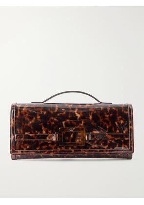 Roger Vivier - Belle Vivier Tortioseshell Coated-woven Clutch - Tortoiseshell - One size