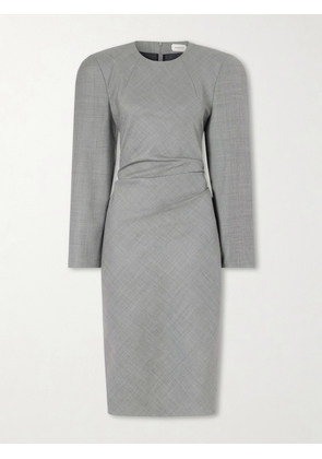 Magda Butrym - Tie-detailed Gathered Padded Wool-blend Midi Dress - Gray - FR 34,FR 36,FR 38,FR 40