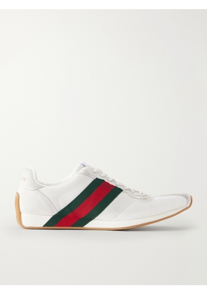 Gucci - Web-detailed Suede-trimmed Mesh Sneakers - White - IT36,IT36.5,IT37,IT37.5,IT38,IT38.5,IT39,IT39.5,IT40