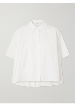 LOEWE - Logo-embroidered Cotton-poplin Shirt - White - FR 32,FR 34,FR 36,FR 38,FR 40,FR 42,FR 44