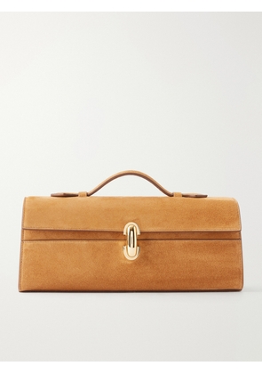 Savette - Slim Symmetry Suede Clutch - Brown - One size