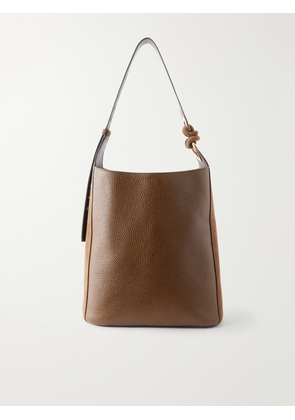 Anya Hindmarch - Ringo Suede-trimmed Textured-leather Tote - Brown - One size