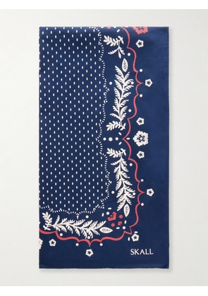 SKALL - Juniper Printed Organic Cotton Scarf - Blue - One size