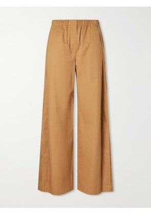 Theory - Cotton-poplin Wide-leg Pants - Metallic - x small,small,medium,large,x large