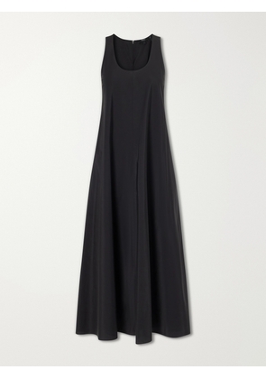 Theory - Gathered Cotton And Nylon-blend Maxi Dress - Black - x small,small,medium,large,x large