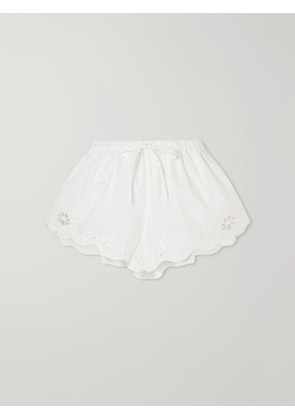 SIR. - Klara Broderie Anglaise Cotton Shorts - Neutrals - 00,0,1,2,3