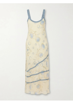 SIR. - Cecile Ruffled Printed Chiffon Maxi Dress - Neutrals - 00,0,1,2,3,4