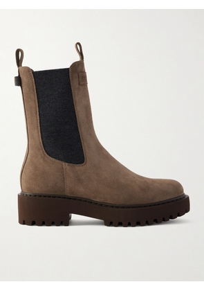 Brunello Cucinelli - Bead-embellished Suede Ankle Boots - Brown - IT36,IT37,IT37.5,IT38,IT38.5,IT39,IT39.5,IT40,IT40.5,IT41
