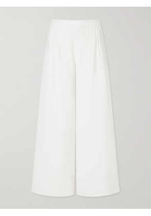 SIR. - Beatrice Pintucked Cotton Wide-leg Pants - Neutrals - 00,0,1,2,3,4