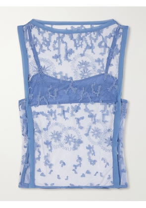 SIR. - Leif Embroidered Tulle Top - Blue - 0,1,2,3,4