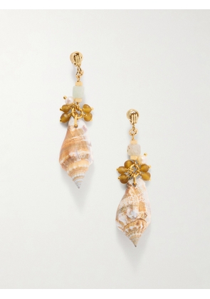 TOHUM - Samsara Gold-plated And Seashell Beaded Earrings - Neutrals - One size
