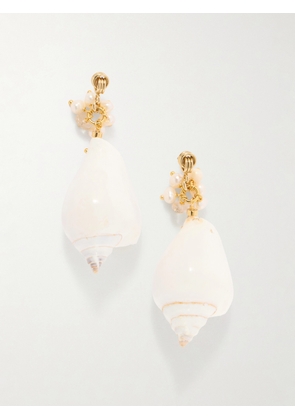 TOHUM - Samsara Gold-plated And Seashell Beaded Earrings - Neutrals - One size