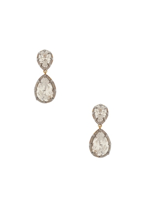 SHASHI Pear Georgian Cut Earring in Metallic Gold.