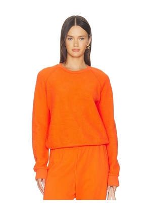 perfectwhitetee Ziggy Fleece Inside Out Shrunken Sweater in Orange. Size XS. Also in S, M, L, XL.