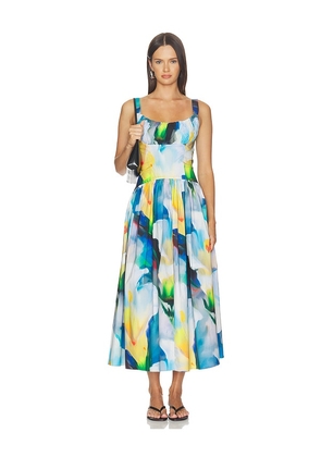Prabal Gurung Ruched Waist Yoke Dress in Blue. Size 4. Also in 0, 2, 6.