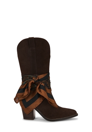 Steve Madden Sally Scarf Boot in Brown. Size 6. Also in 6.5, 7, 7.5, 8, 8.5, 9, 9.5, 10.