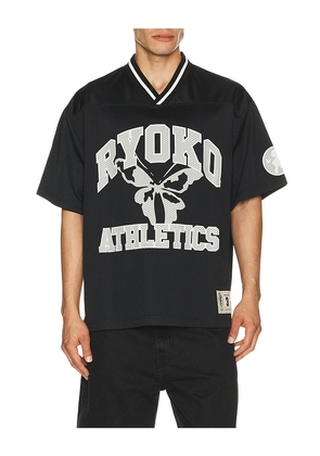 Ryoko Rain Football Jersey Shirt in Black. Size S. Also in M, L, XL/1X.