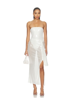 superdown X Emma Rose Citra Sequin Skirt Set in White. Size XXS. Also in XS, S, M, L, XL.