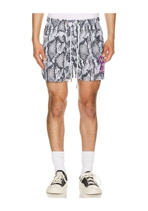 Ryoko Rain Snakeskin Shorts in White. Size S. Also in M, L, XL/1X.