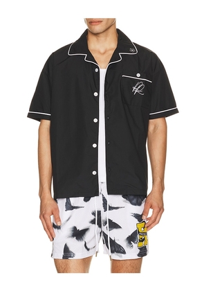 Ryoko Rain Mechanic Button Up Shirt in Black. Size S. Also in M, L, XL/1X.