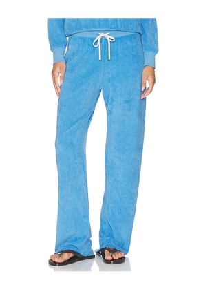 perfectwhitetee Eliana Loop Terry Drawstring Pant in Blue. Size XS. Also in S, M, L, XL.