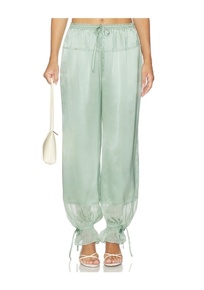 Ulla Johnson Camile Silk Cinched Pant in Mint. Size 00. Also in 0, 2, 4, 6, 8, 10, 12.