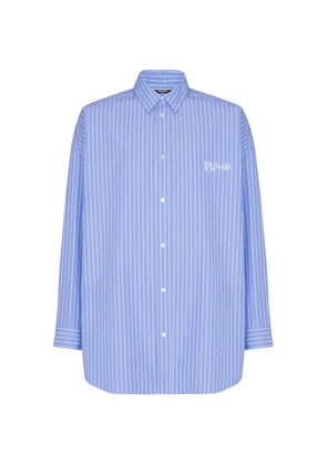 Balmain striped relaxed-fit shirt - Blue