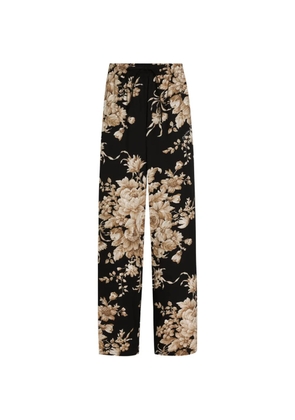 Dolce & Gabbana floral-print trousers - Black