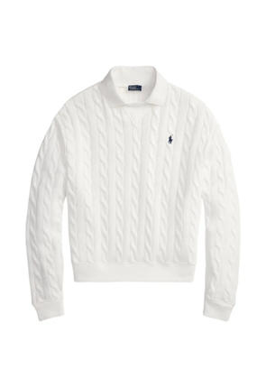 Polo Ralph Lauren cable-knit polo-collar sweater - White