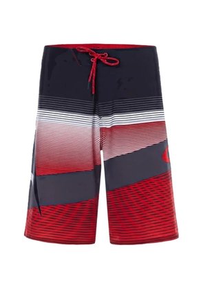 Oakley Gnarly Wave Red Line drawstring-fastening swim shorts - Black