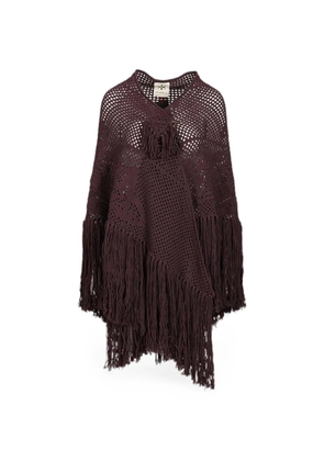 Chiara Is Peonia fringed shawl - Purple