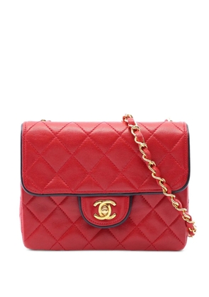 CHANEL Pre-Owned 1989-1991 mini Matelassé chain shoulder bag - Red
