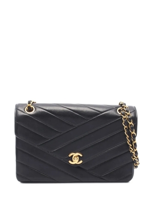 CHANEL Pre-Owned 1994-1996 bias-stitch chain shoulder bag - Black