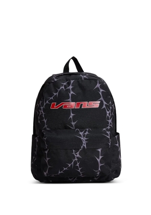 Vans thorn-print logo-patch backpack - Black
