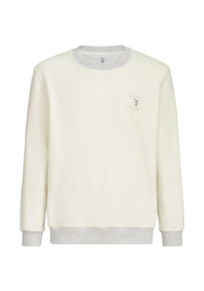 Brunello Cucinelli cotton French terry sweatshirt with embroidery - Neutrals