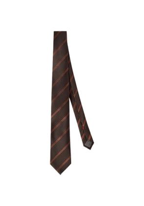 Brunello Cucinelli striped silk tie - Brown